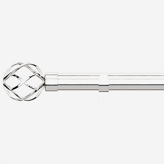 35mm Allure Classic Polished Chrome Cage Finial Eyelet Curtain Pole