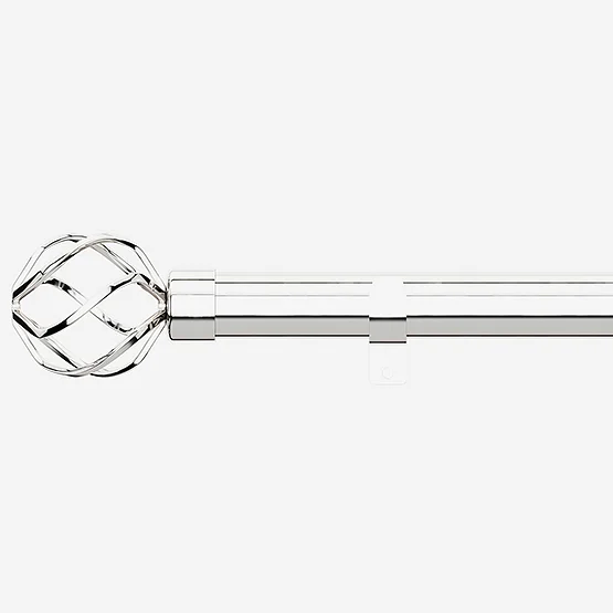 35mm Allure Classic Polished Chrome Cage Finial Eyelet pole
