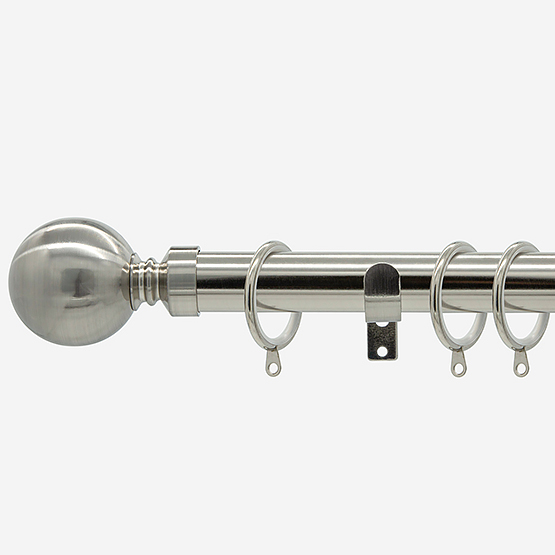 35mm Allure Classic Stainless Steel Ball Finial Curtain Pole