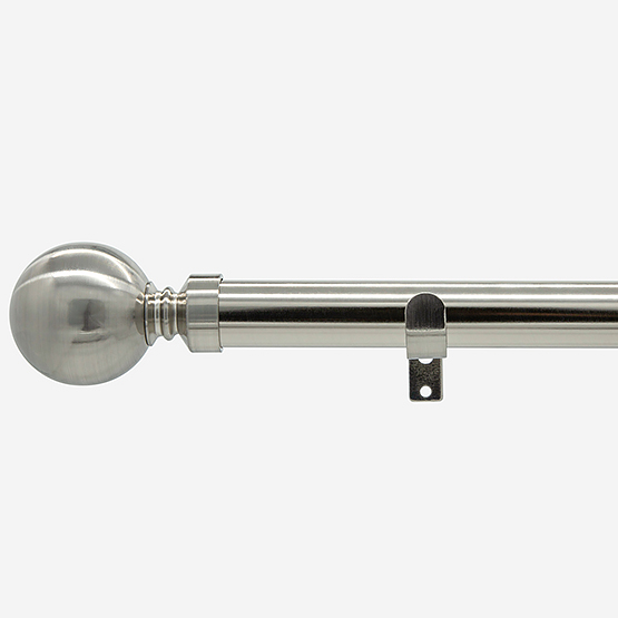 35mm Allure Classic Stainless Steel Ball Finial Eyelet Curtain Pole