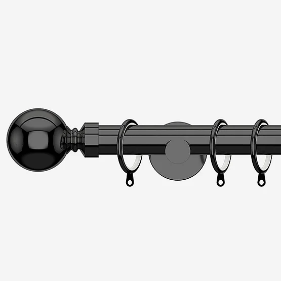 35mm Allure Signature Black Nickel Ball Finial pole