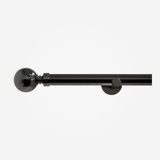 35mm Allure Signature Black Nickel Ball Finial Eyelet pole