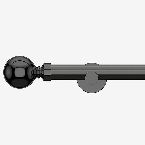 35mm Allure Signature Black Nickel Ball Finial Eyelet pole