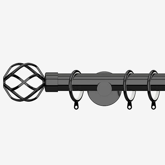 35mm Allure Signature Black Nickel Cage Finial pole