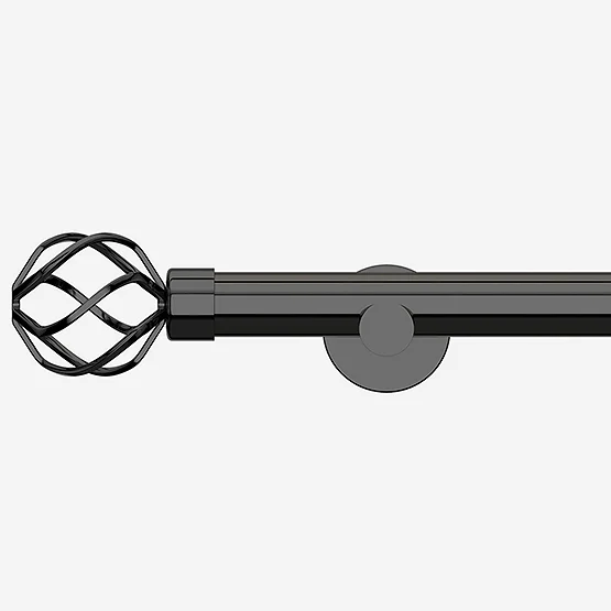 35mm Allure Signature Black Nickel Cage Finial Eyelet pole