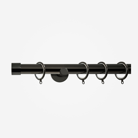 35mm Allure Signature Black Nickel End Cap Finial Curtain Pole
