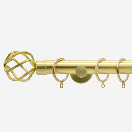 35mm Signature Brushed Gold Cage Curtain Pole
