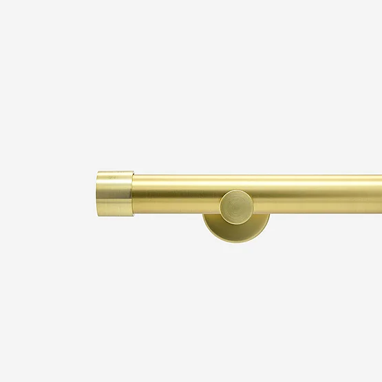 35mm Allure Signature Brushed Gold End Cap Eyelet pole