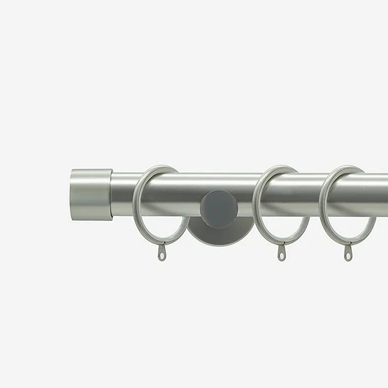 35mm Allure Signature Brushed Steel End Cap pole