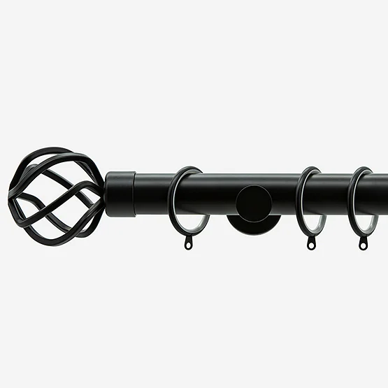 35mm Allure Signature Matt Black Cage Finial pole