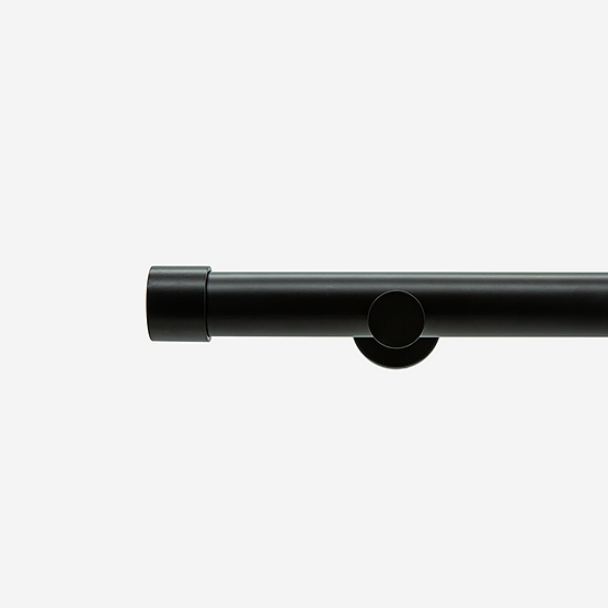 35mm Allure Signature Matt Black End Cap Finial Eyelet Curtain Pole
