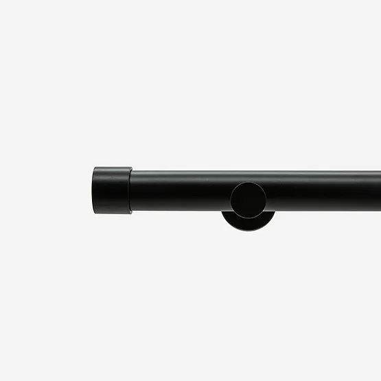 35mm Allure Signature Matt Black End Cap Finial Eyelet pole