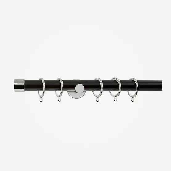 35mm Allure Signature Matt Black With Chrome End Cap Finial pole