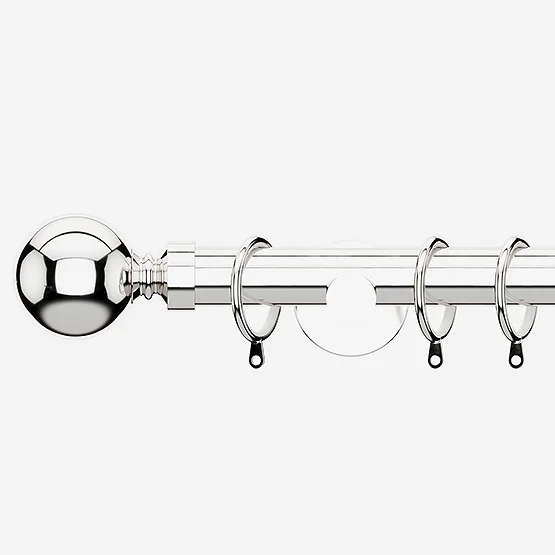35mm Allure Signature Polished Chrome Ball Finial pole