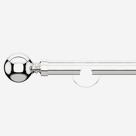 35mm Allure Signature Polished Chrome Ball Finial Eyelet Curtain Pole
