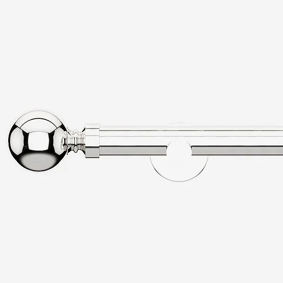 35mm Allure Signature Polished Chrome Ball Finial Eyelet pole