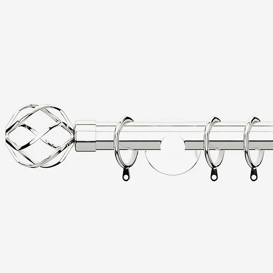 35mm Allure Signature Polished Chrome Cage Finial pole