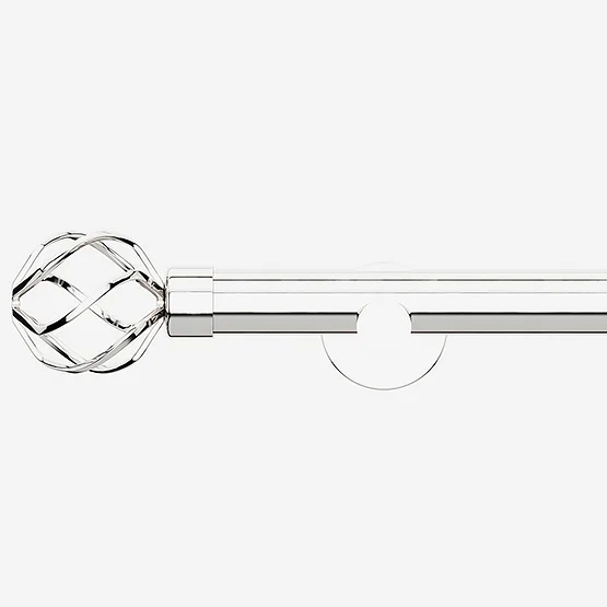 35mm Allure Signature Polished Chrome Cage Finial Eyelet pole