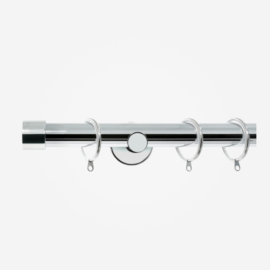 35mm Allure Signature Polished Chrome End Cap Finial Curtain Pole