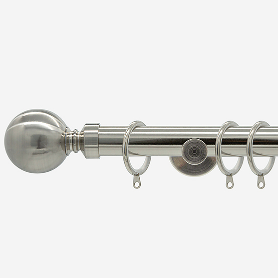 35mm Allure Signature Stainless Steel Ball Finial Curtain Pole