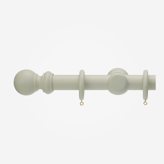 Professional Quality 35mm Wooden Painted Curtain Poles French Grey,White Ivory 