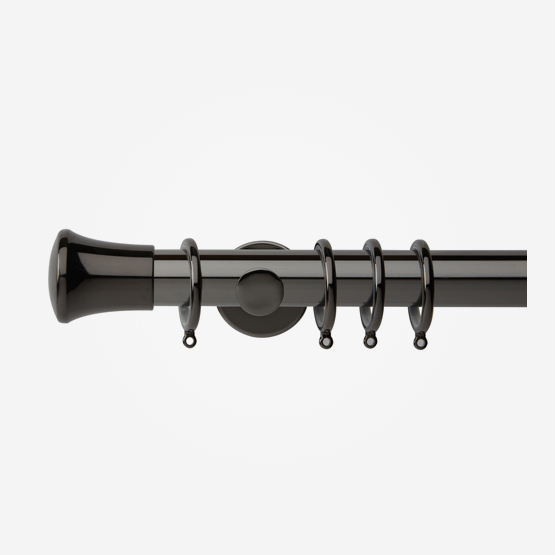 35mm Neo Black Nickel Trumpet Finial Curtain Pole