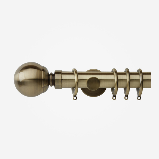 35mm Neo Spun Brass Effect Ball Finial Curtain Pole