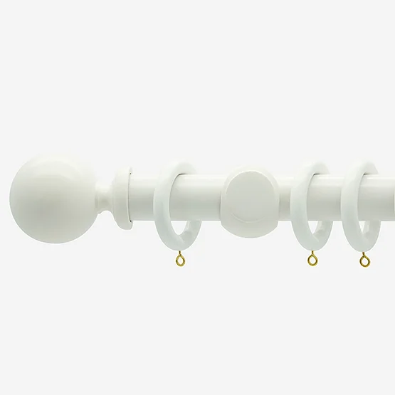 35mm Oxford Bright White Ball Finial  pole