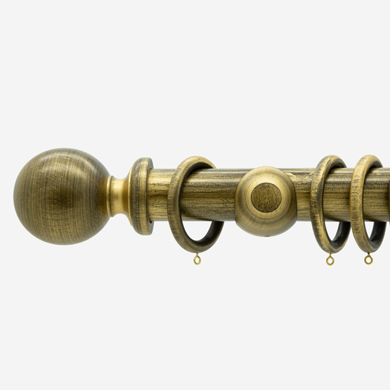 35mm Oxford Brushed Gold Ball Finial  pole