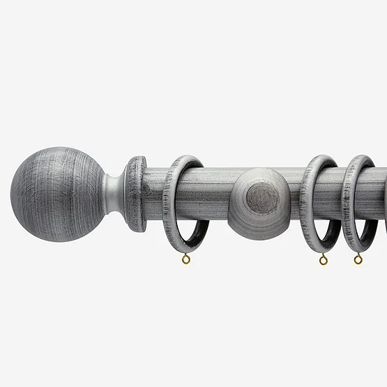 35mm Oxford Brushed Silver Ball Finial  pole
