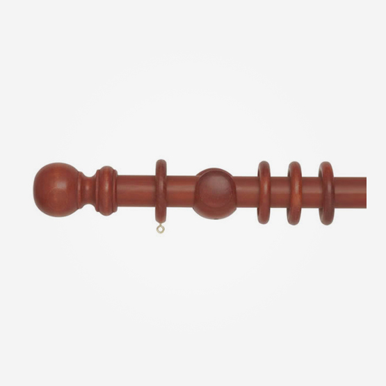 35mm Woodline Rosewood Ball Finial Curtain Pole