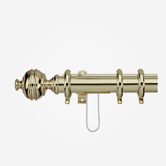 38mm Royal Orb Brass Corded Curtain Pole Poles Direct