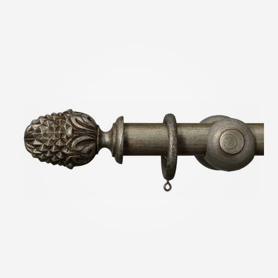 45mm Hand Finished Antique Silver Pineapple