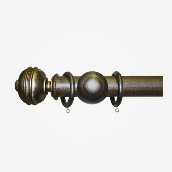 45mm Hand Finished Oak / Gold Button
