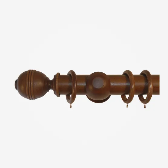 45mm Portofino Old Medium Oak Grooved Ball pole