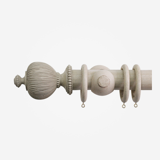50mm Florentine Putty Pleated Finial Curtain Pole