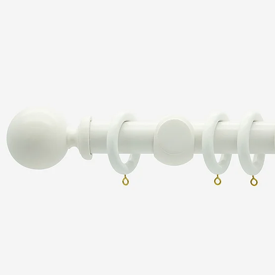 50mm Oxford Bright White Ball Finial  pole