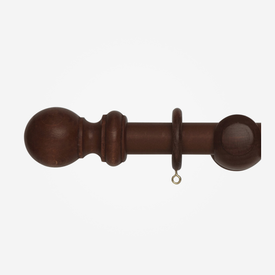 50mm Woodline Rosewood Ball Finial Curtain Pole