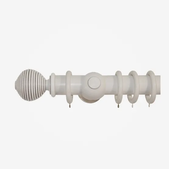 55mm Portofino Distressed Ivory Ribbed Ball pole
