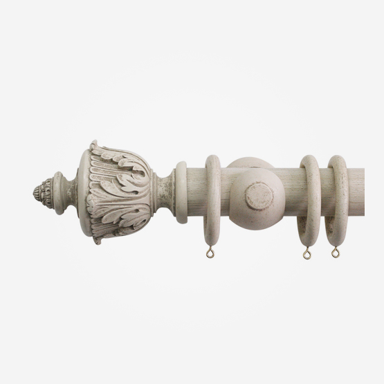 63mm Florentine Putty Acanthus Finial Curtain Pole