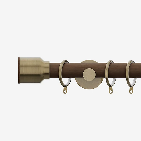 28mm Signature Antique Brass & Walnut Drum pole