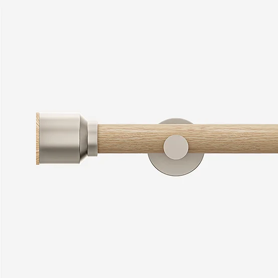 28mm Signature Brushed Steel & Natural Oak Drum Eyelet pole