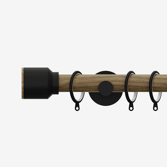 28mm Signature Matt Black & Aged Oak Drum pole