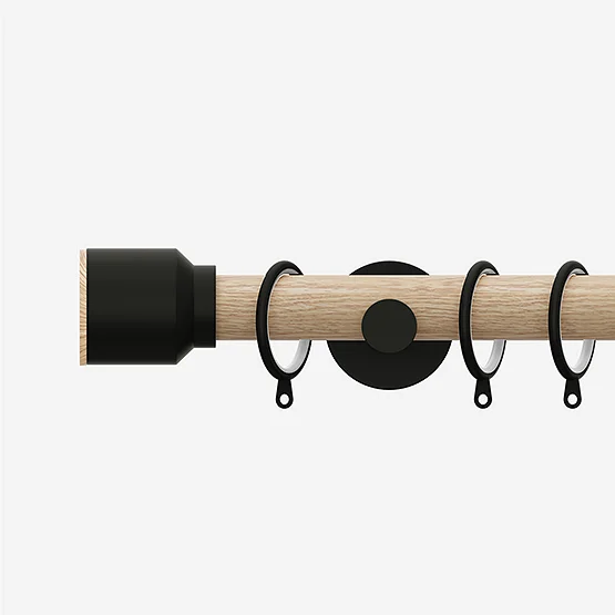 28mm Signature Matt Black & Natural Oak Drum pole