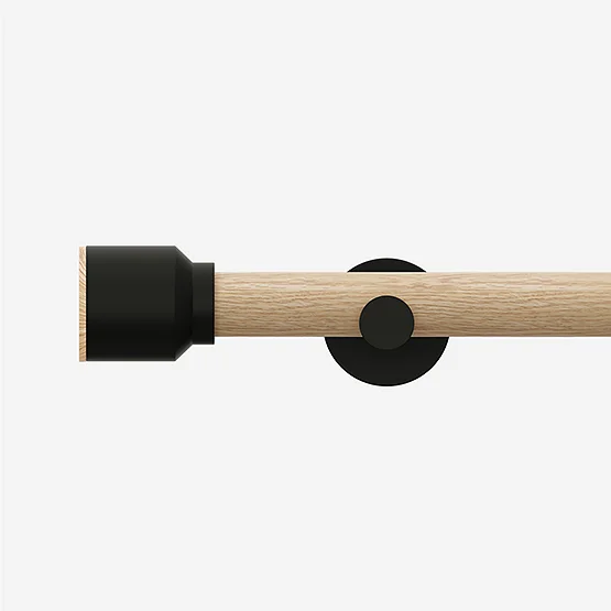 28mm Signature Matt Black & Natural Oak Drum Eyelet pole