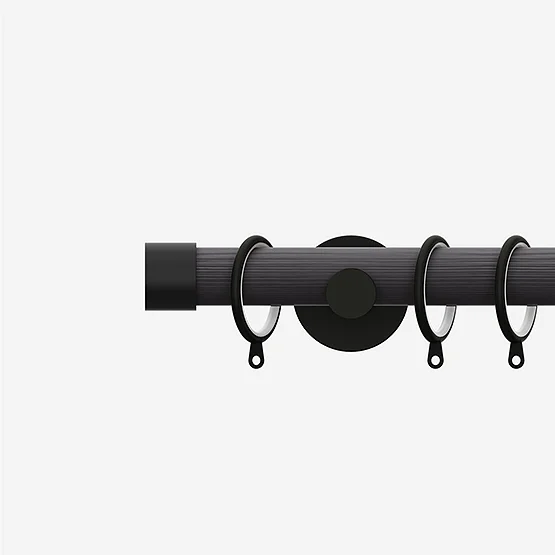 28mm Signature Matt Black & Smoke Grey End Cap pole