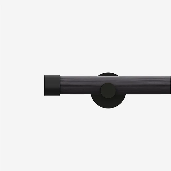 28mm Signature Matt Black & Smoke Grey End Cap Eyelet pole