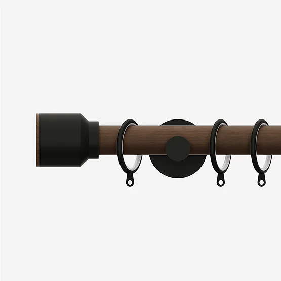28mm Signature Matt Black & Walnut Drum pole