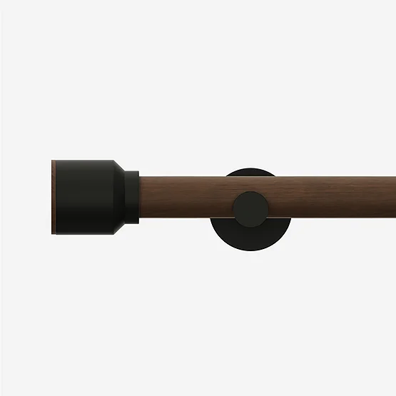 28mm Signature Matt Black & Walnut Drum Eyelet pole