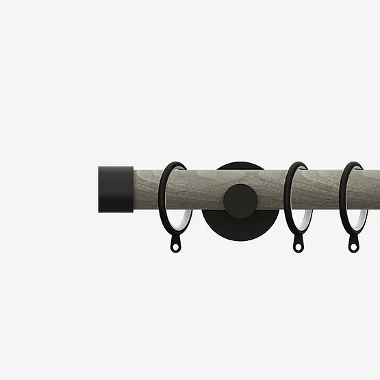 28mm Signature Matt Black & White Ash End Cap pole